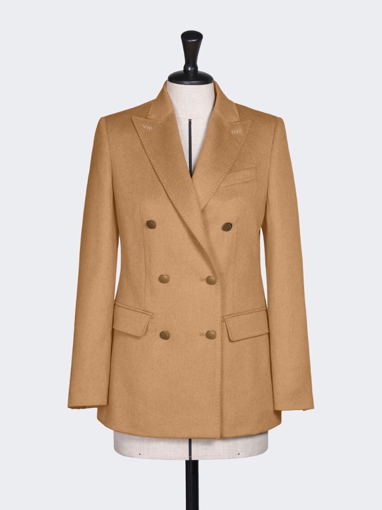 ペスケ] ピュア キャメル ダブルブレスト ジャケット, camel