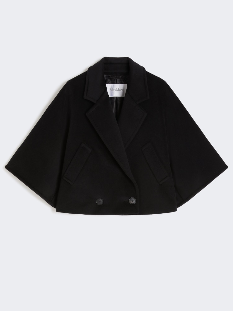 Wool and cashmere cropped jacket, black | 