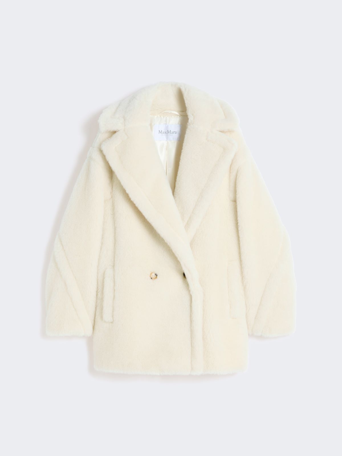 Short Teddy Bear Icon Coat in alpaca and wool - WHITE - Max Mara - 9