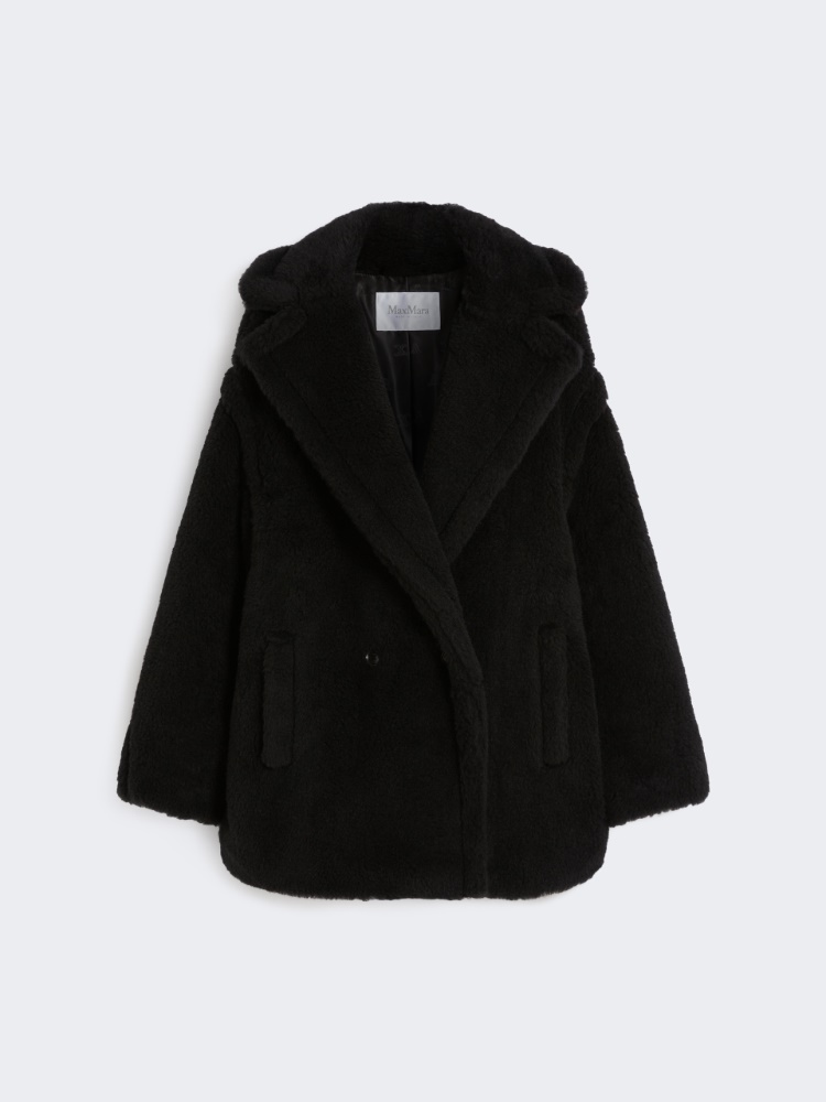 Max Mara 黒 テディベア　ショートコート オルガ] テディベア ショート コート, black | Max Mara