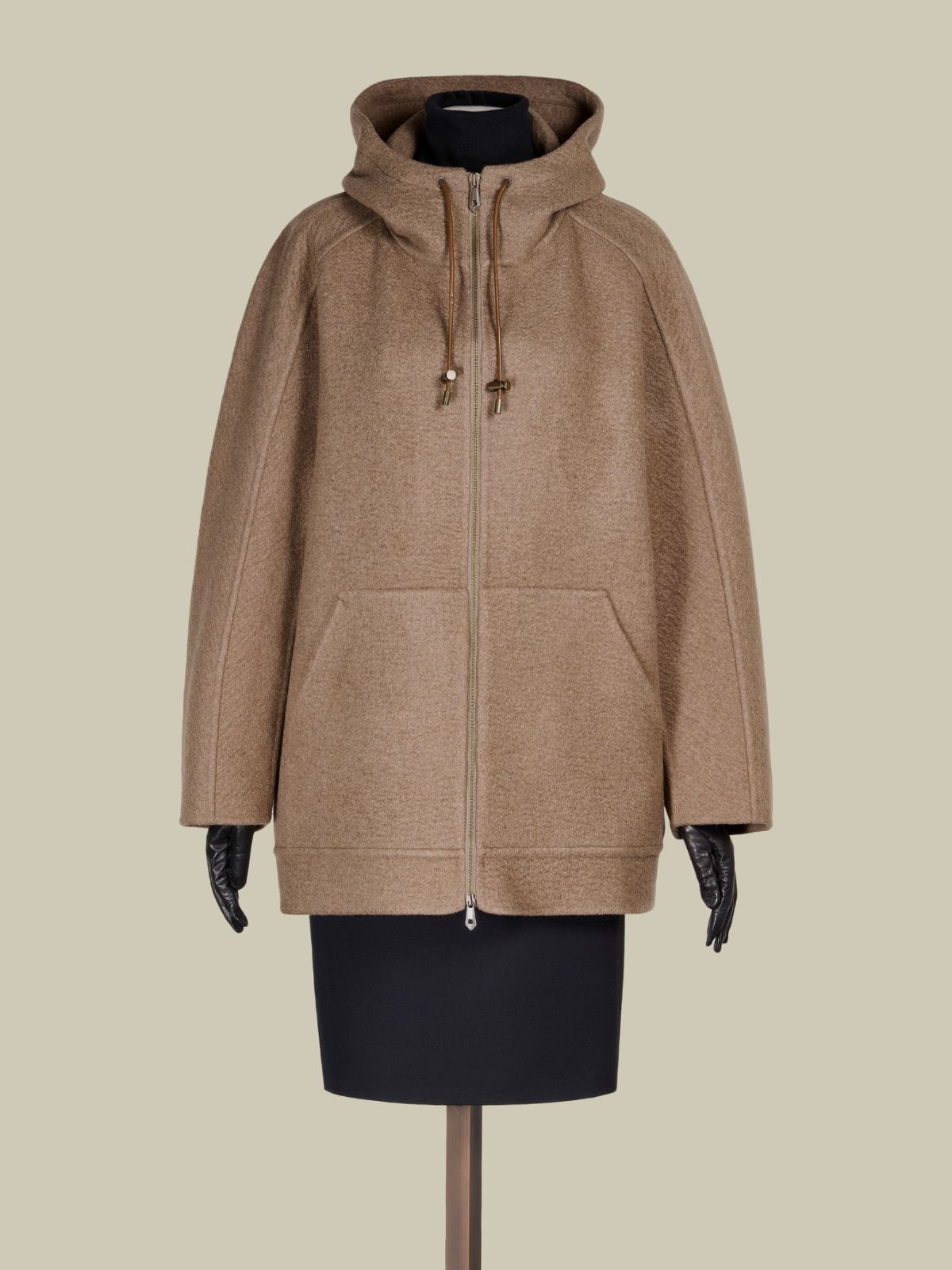 Płaszcz z dzianiny dwuwarstwowej z czystego kaszmiru - BEŻOWY GOŁĘBI - Max Mara - 9