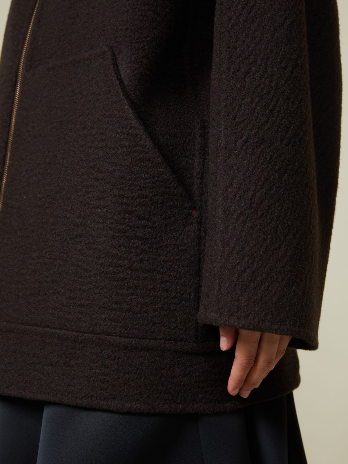 Płaszcz z dzianiny dwuwarstwowej z czystego kaszmiru - BRĄZOWY - Max Mara - 11