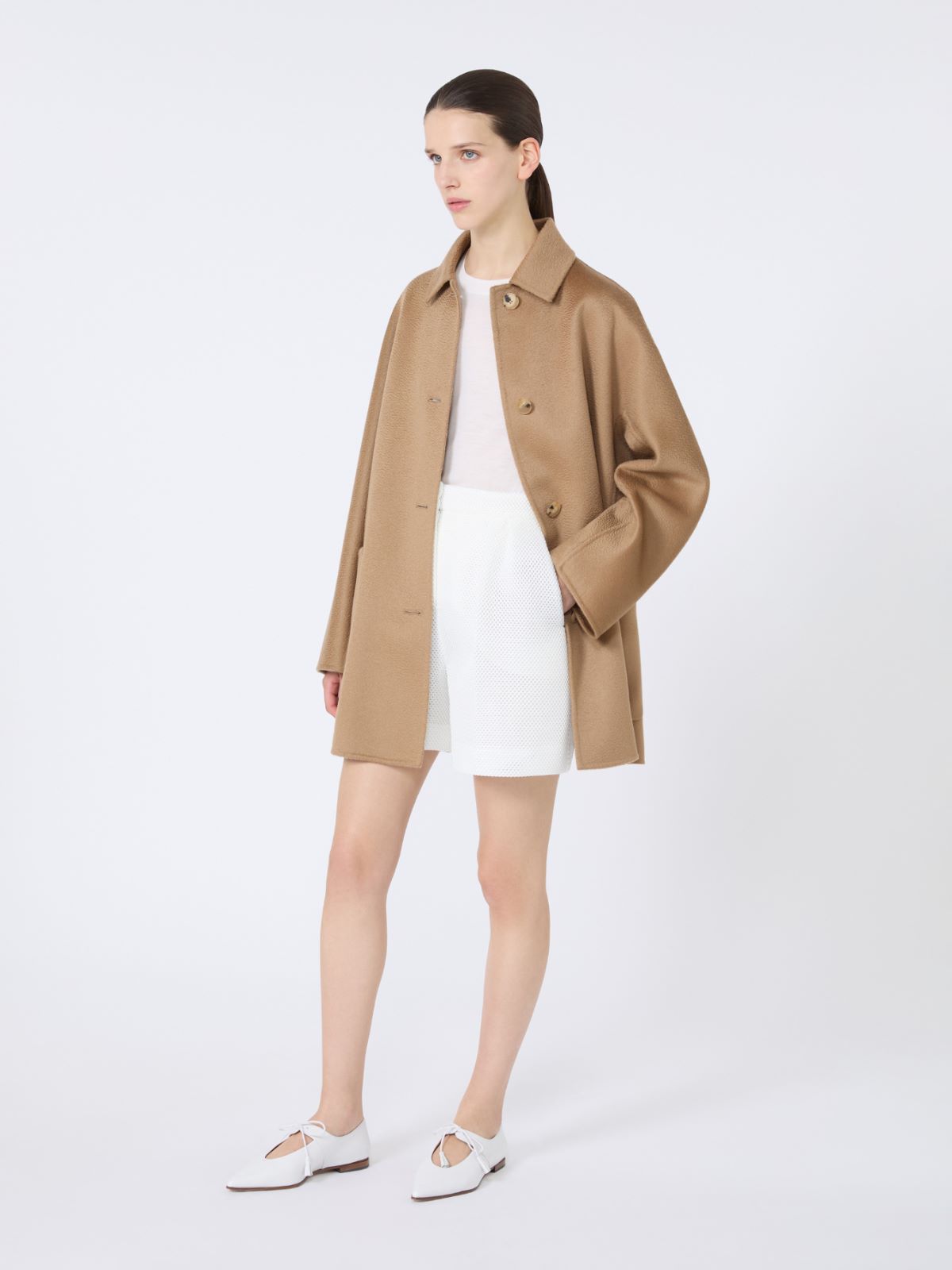 Short pure cashmere coat - CAMEL - Max Mara