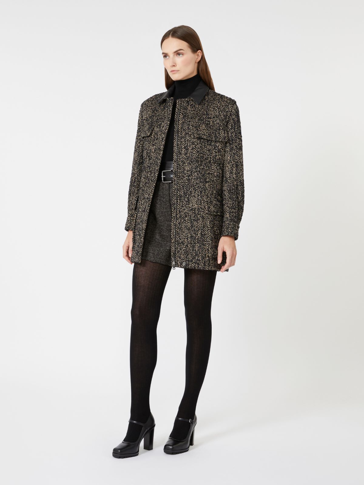 Wool tweed jacket - BROWN - Max Mara