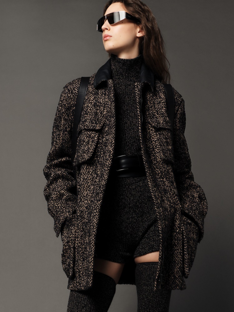 Wool tweed jacket + BROWN - Max Mara