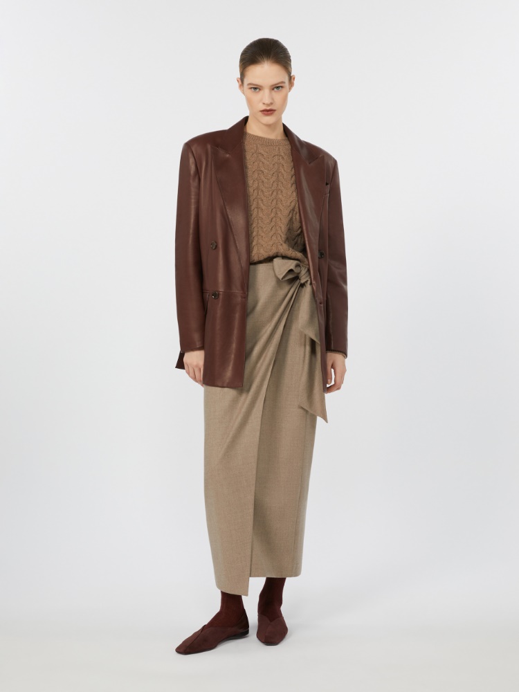 Long, stretch-cashmere skirt - TURTLEDOVE - Max Mara