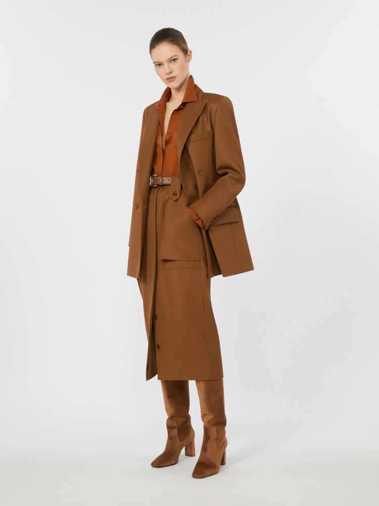 바데스 버진울 스커트 - TOBACCO - Max Mara