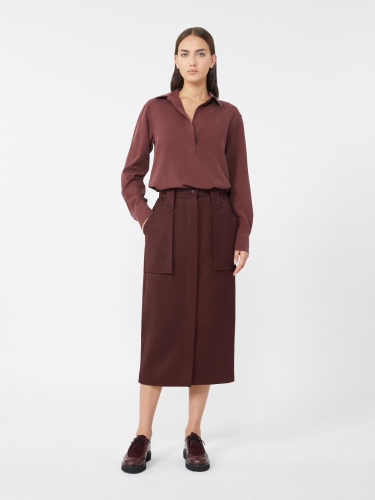 바데스 버진울 스커트 - CHERRY - Max Mara