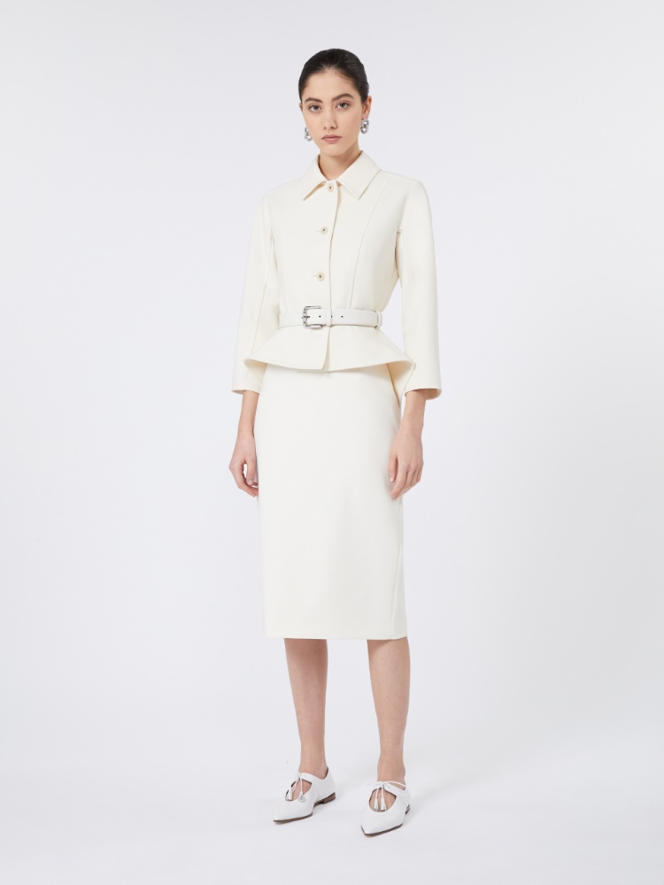 Falda de tubo en tejido elástico - MARFIL - Max Mara