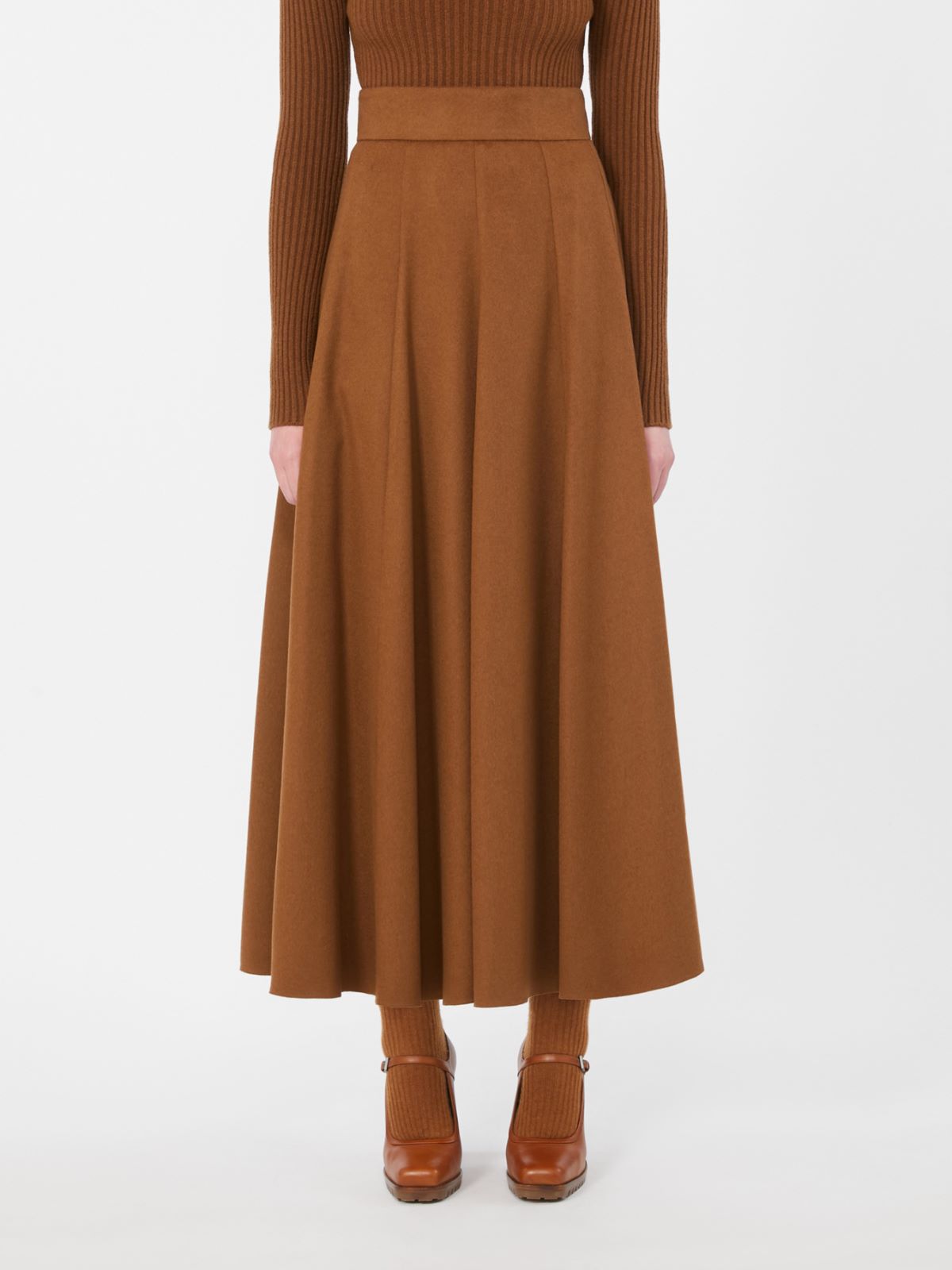 Jupe trapèze en chameau - CUIR DE VACHE - Max Mara - 2