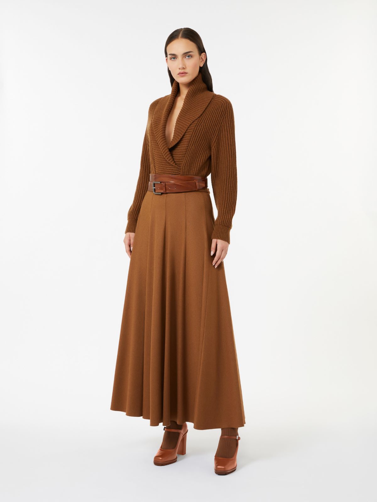 A-line camel skirt - TOBACCO - Max Mara - 8