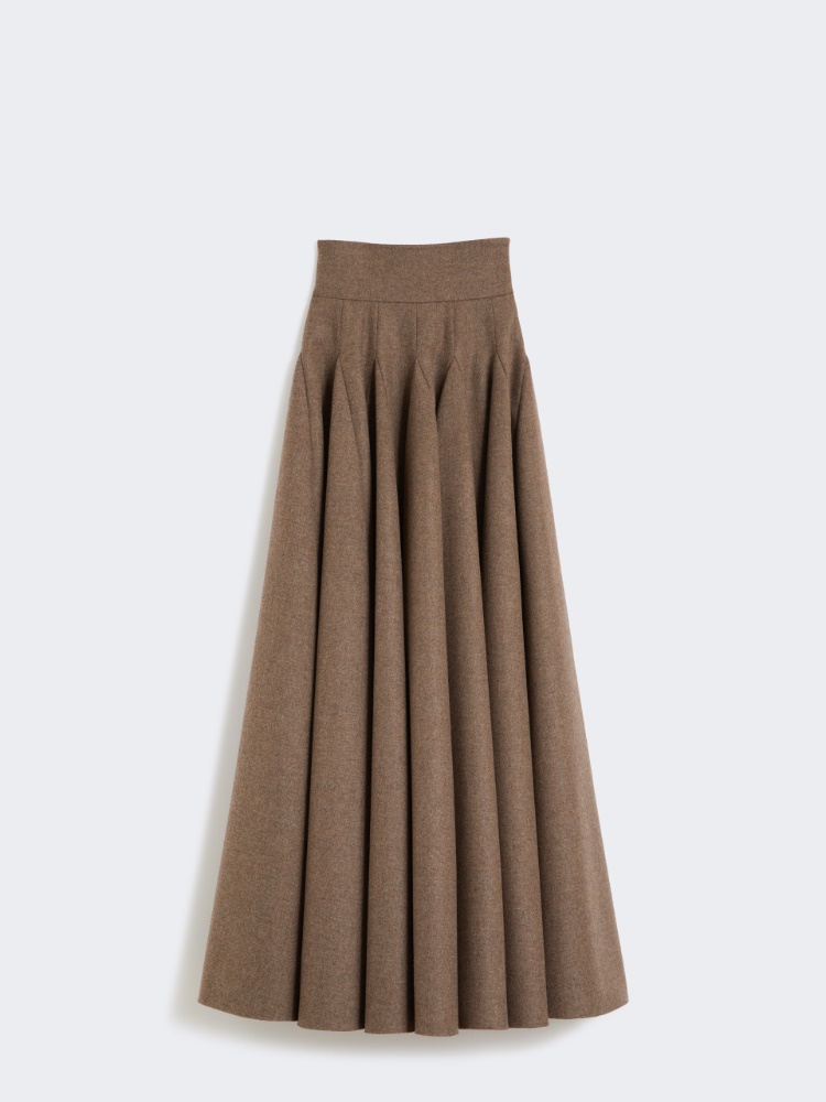 Wide wool felt skirt - HAZELNUT BROWN - Max Mara