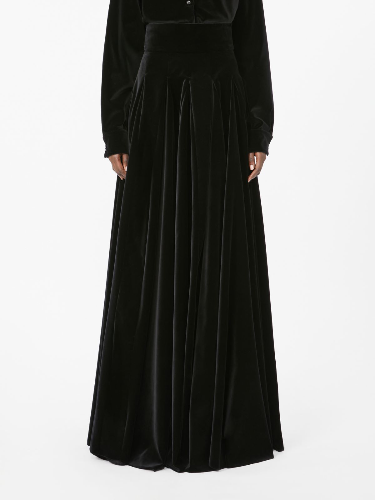 Long, smooth velvet skirt - BLACK - Max Mara - 2
