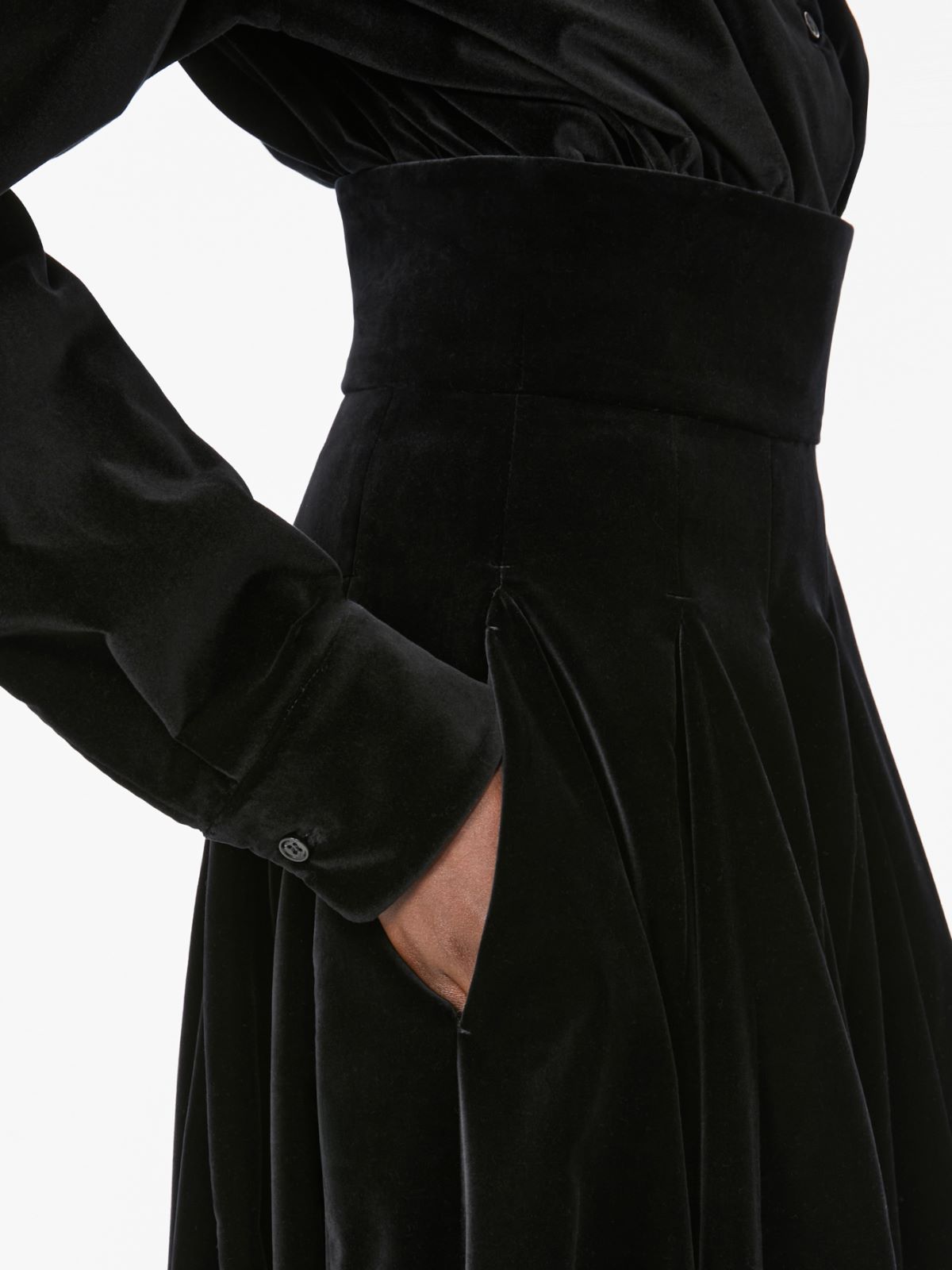 Long, smooth velvet skirt - BLACK - Max Mara - 4