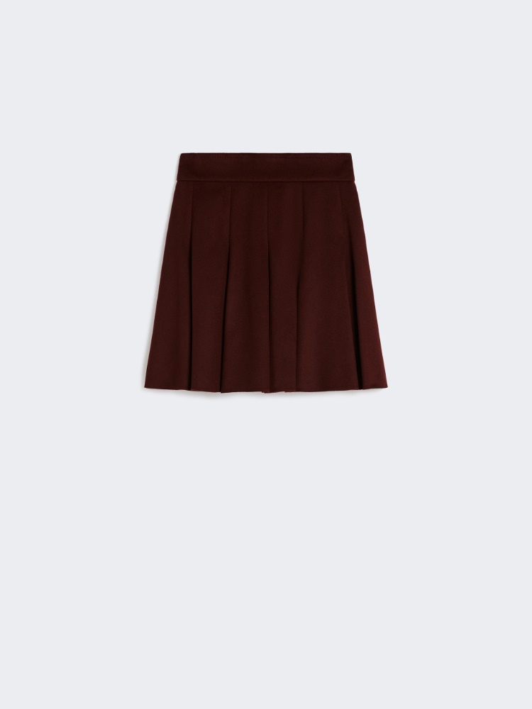 Spódnica mini z sukna z wełny wielbłądziej - WIŚNIOWY - Max Mara