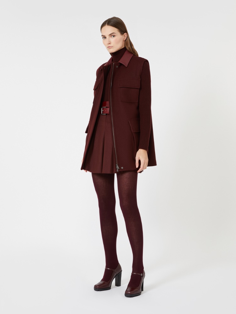 Camel drap mini skirt - CHERRY - Max Mara