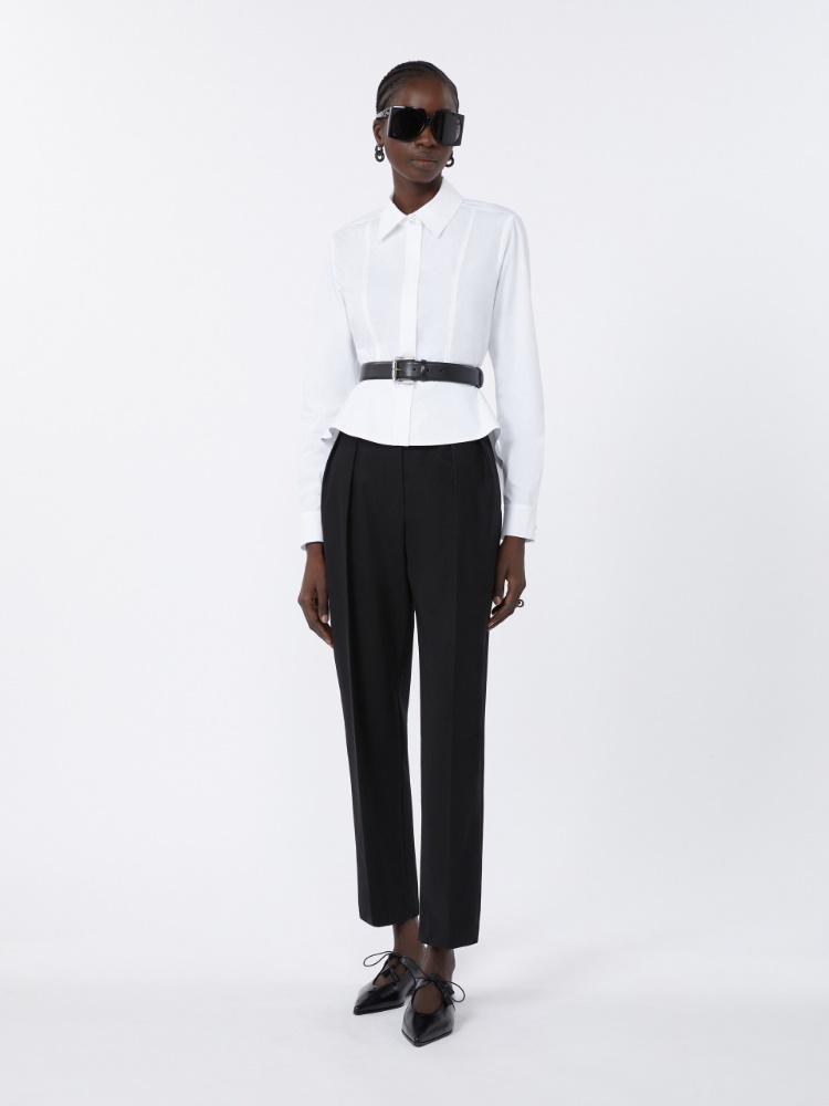 Cotton poplin shirt - OPTICAL WHITE - Max Mara