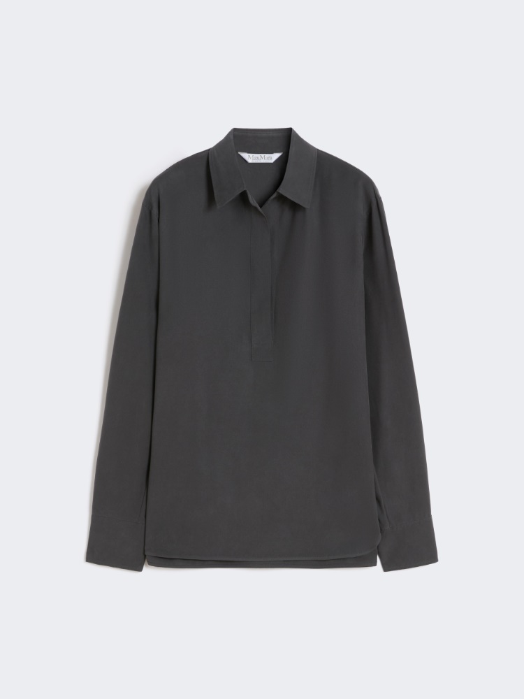 Silk canvas shirt - BLACK - Max Mara