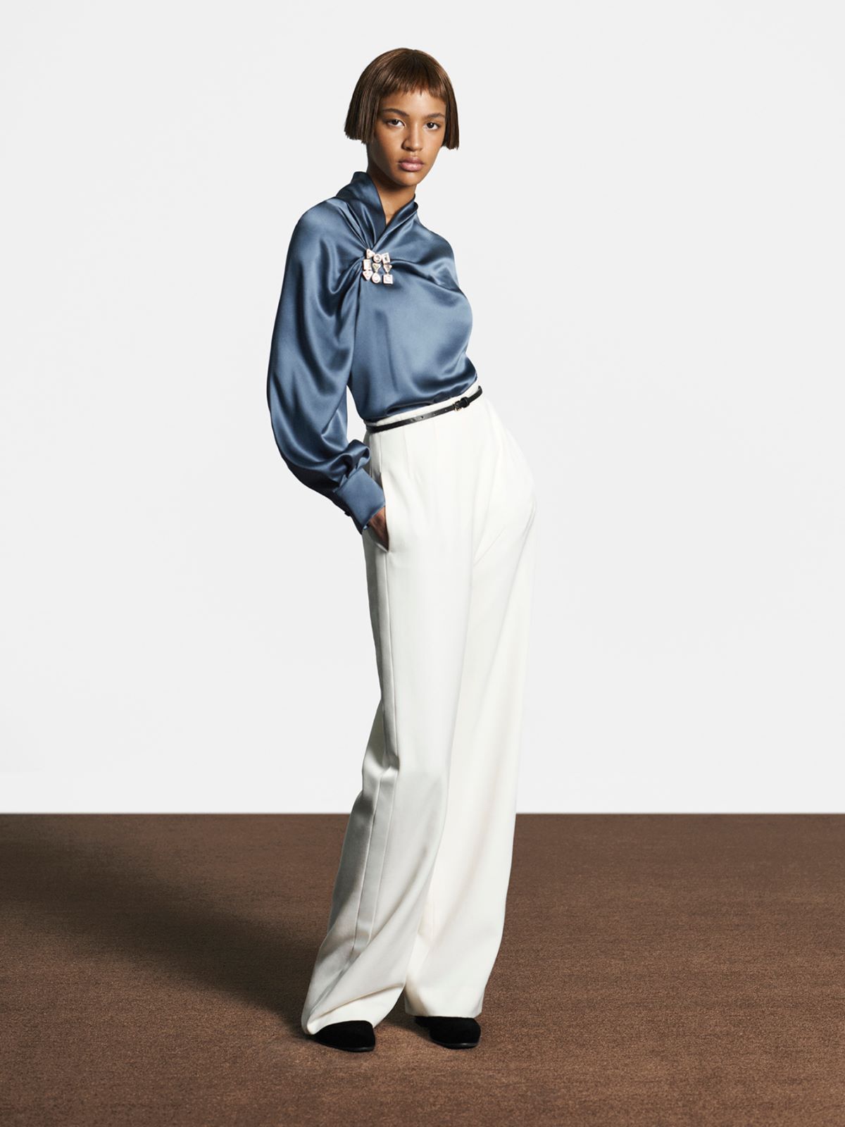 Silk satin blouse - DARK GREY - Max Mara