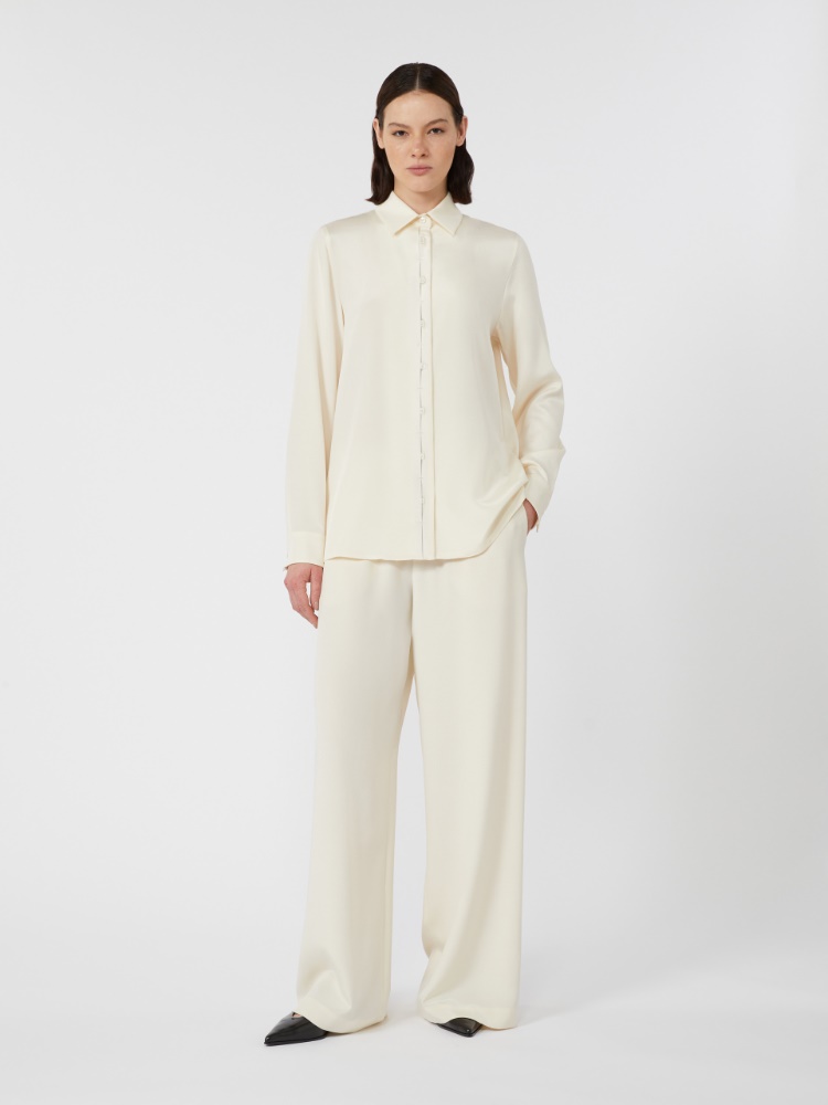 Stretch silk cady shirt - IVORY - Max Mara