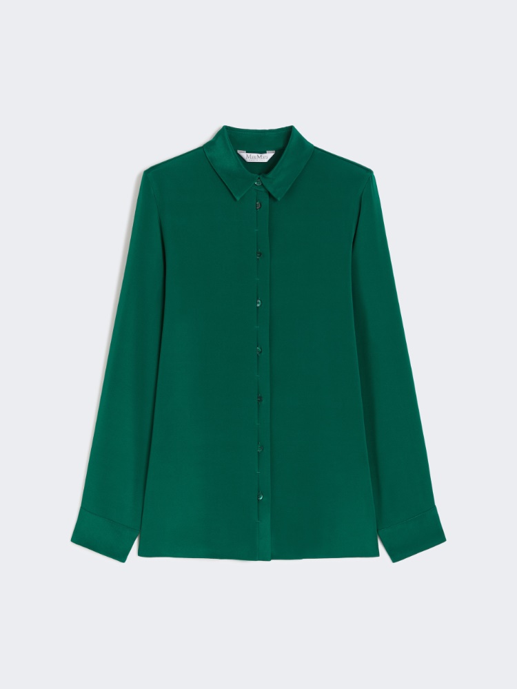Stretch silk cady shirt - EMERALD - Max Mara