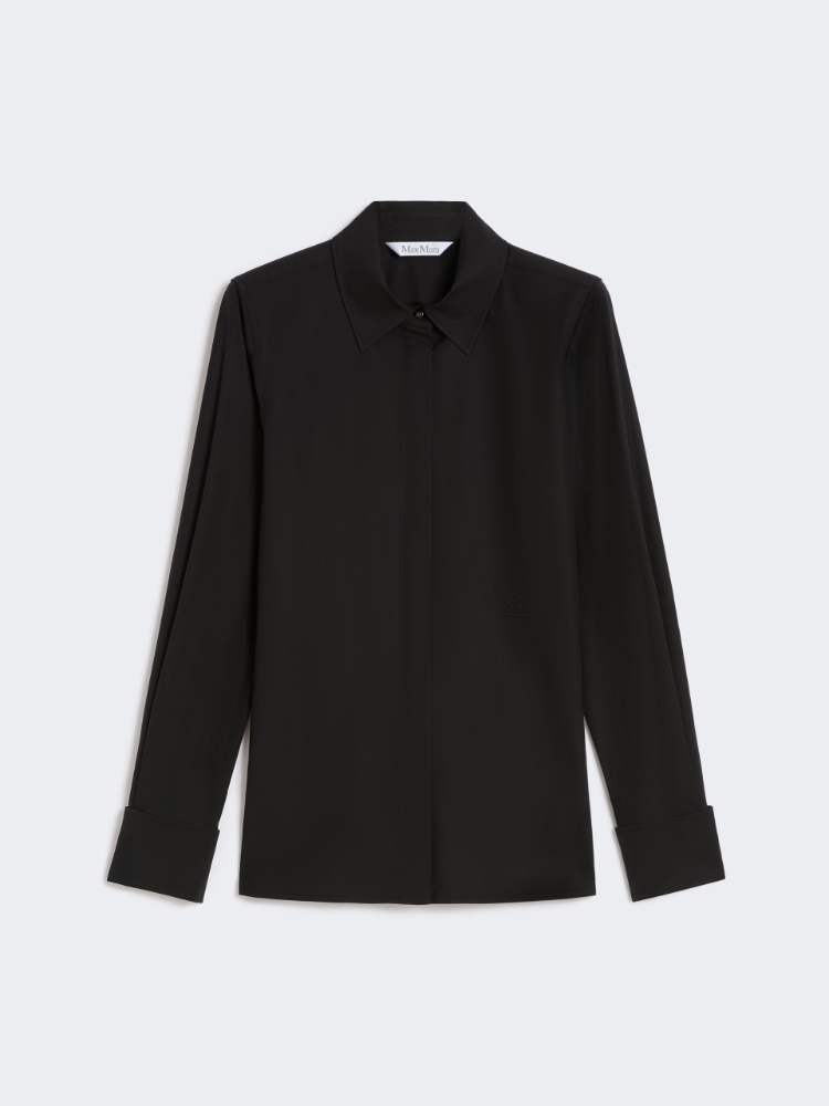 Bawełniana koszula z logo - CZARNY - Max Mara