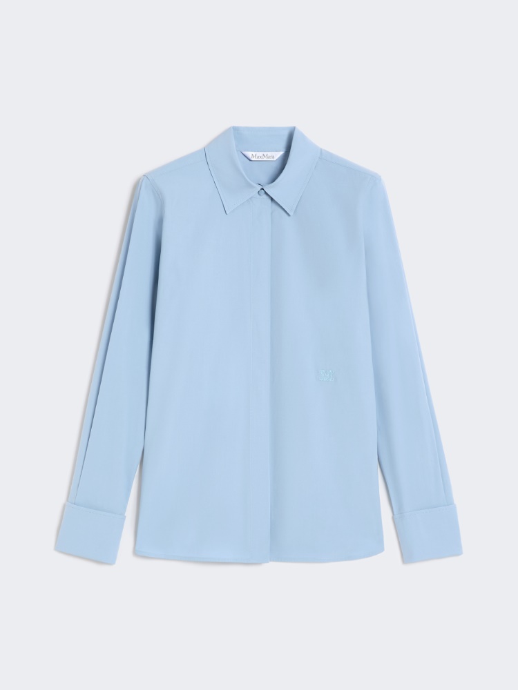 Bawełniana koszula z logo - JASNONIEBIESKI - Max Mara
