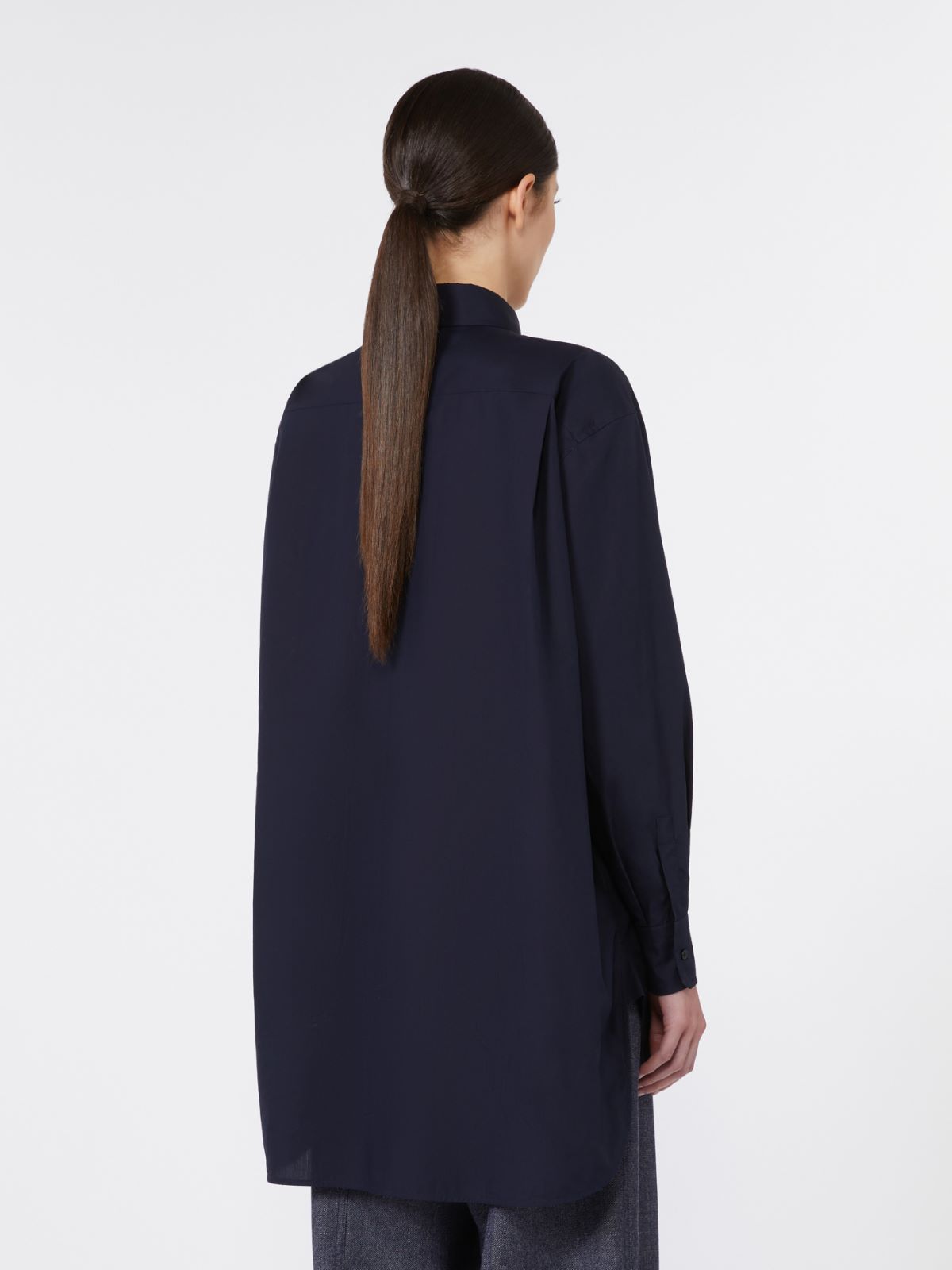 Asymmetrical cotton cloth shirt - ULTRAMARINE - Max Mara - 3
