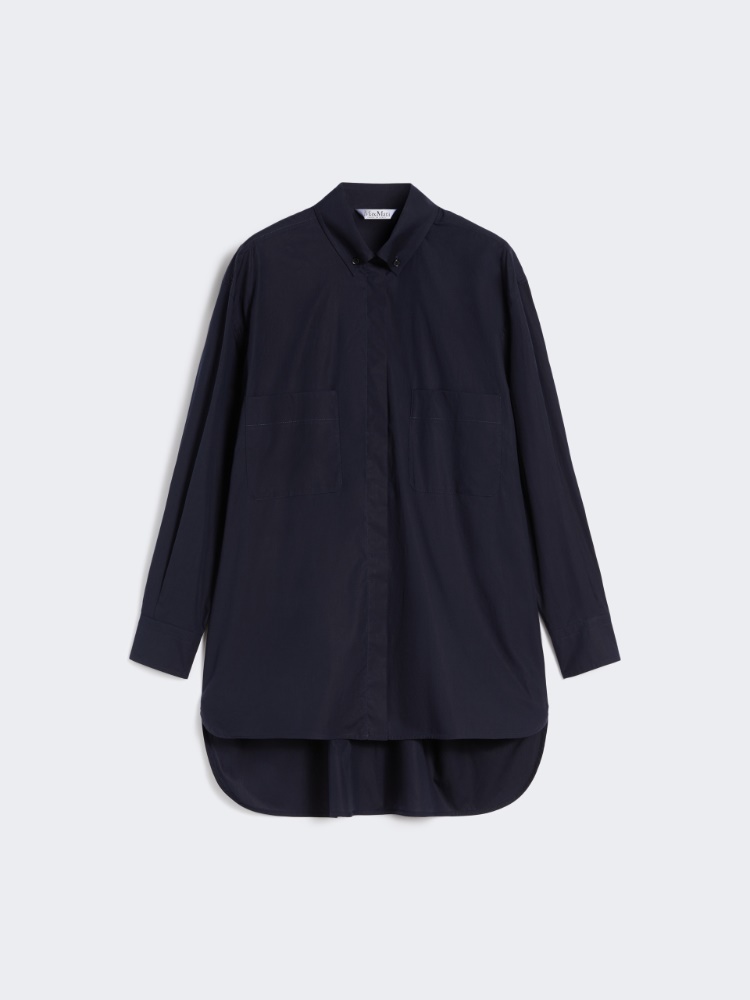 Asymmetrische Hemdbluse aus Baumwollcanvas - ULTRAMARINE - Max Mara