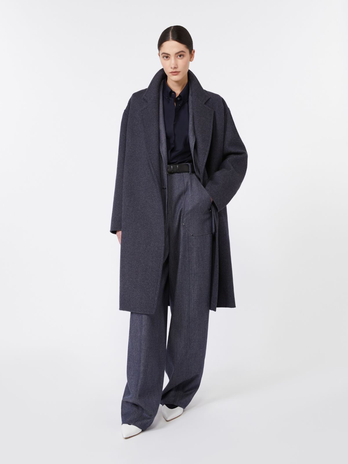 Asymmetrical cotton cloth shirt - ULTRAMARINE - Max Mara