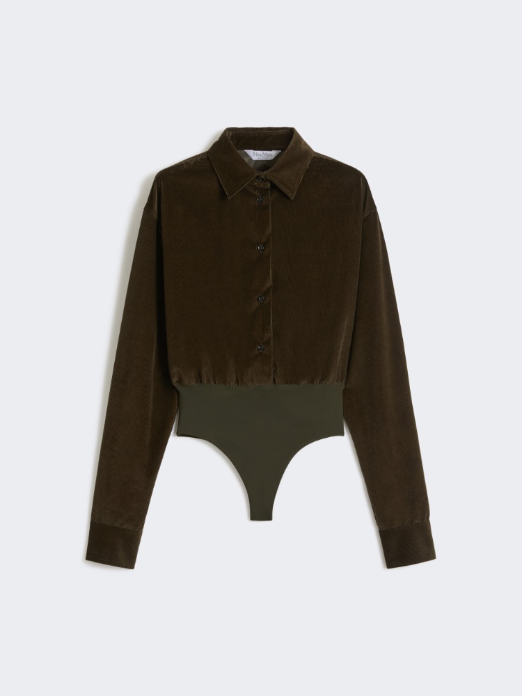 Velvet bodysuit shirt - MOSS GREEN - Max Mara