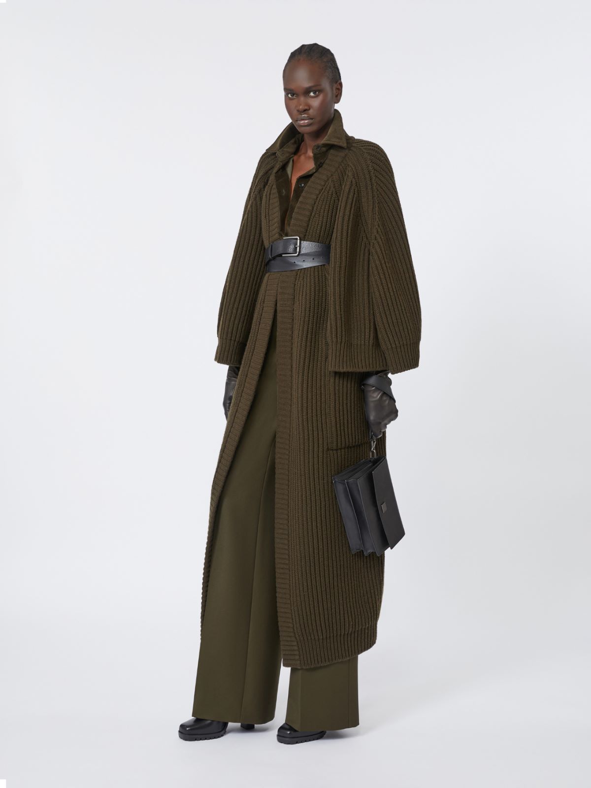 Velvet bodysuit shirt - MOSS GREEN - Max Mara
