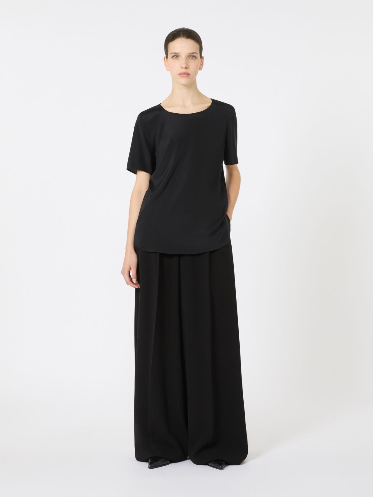 Silk cady T-shirt - BLACK - Max Mara