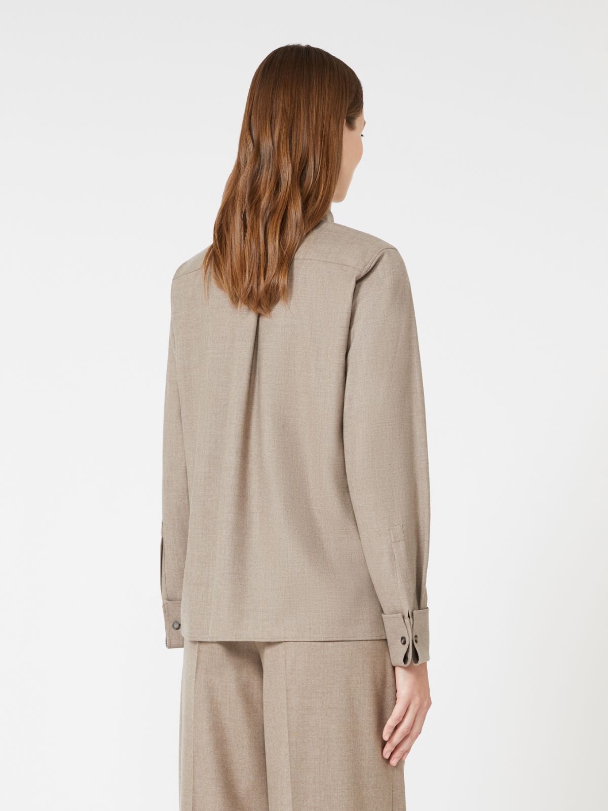 Chemise en cachemire foulé - GRIS TOURTERELLE - Max Mara - 3