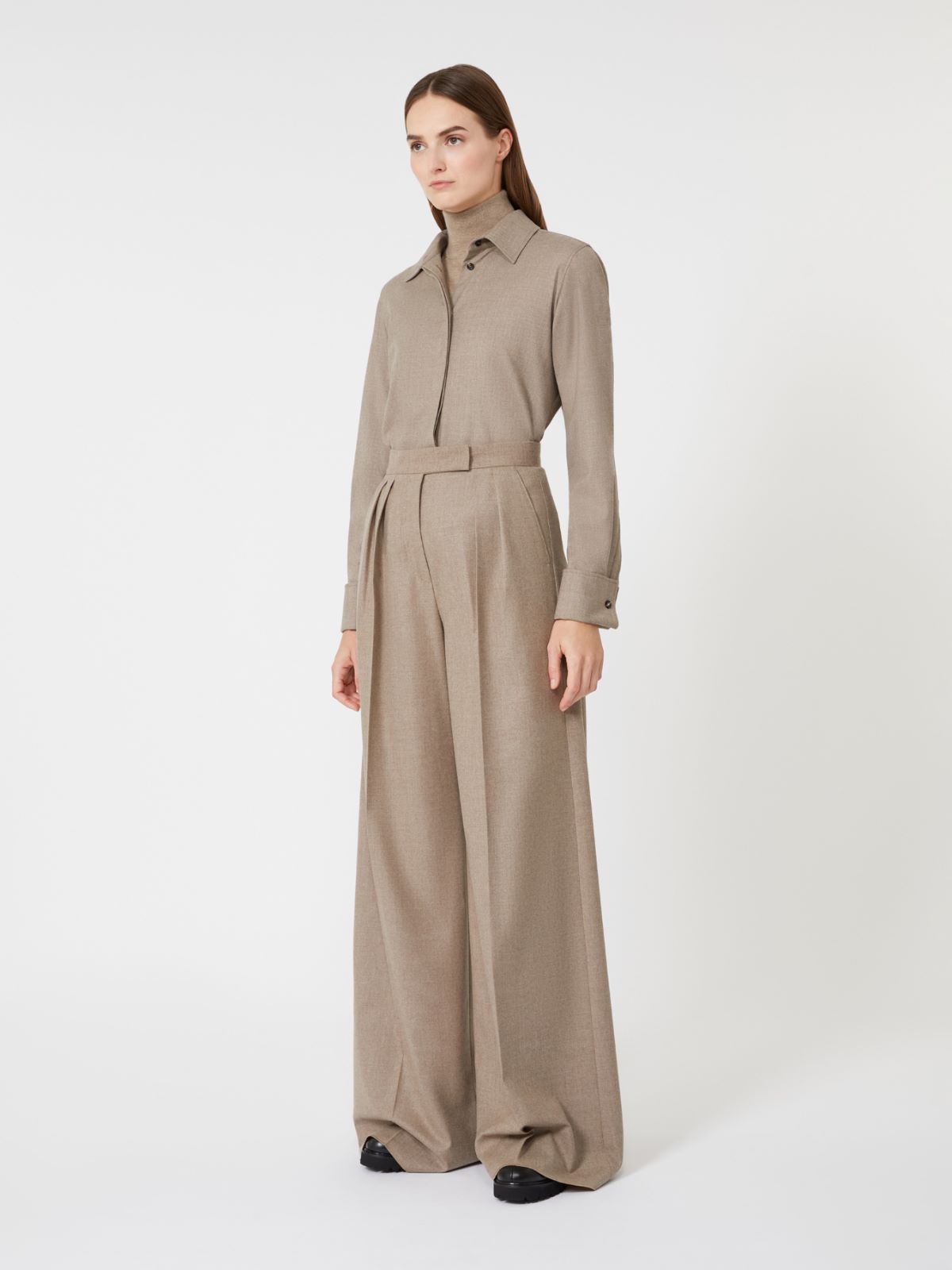 Chemise en cachemire foulé - GRIS TOURTERELLE - Max Mara