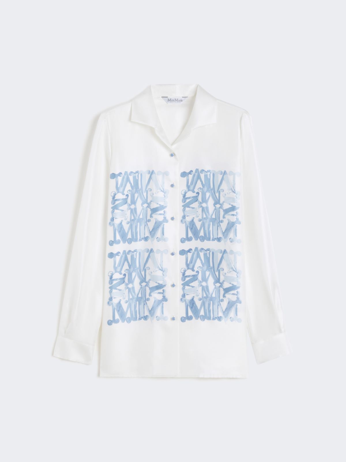 Wzorzysta koszula z jedwabiu - BIAŁY - Max Mara - 8