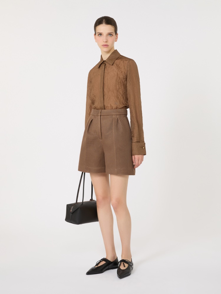 Silk canvas shirt - HAZELNUT BROWN - Max Mara