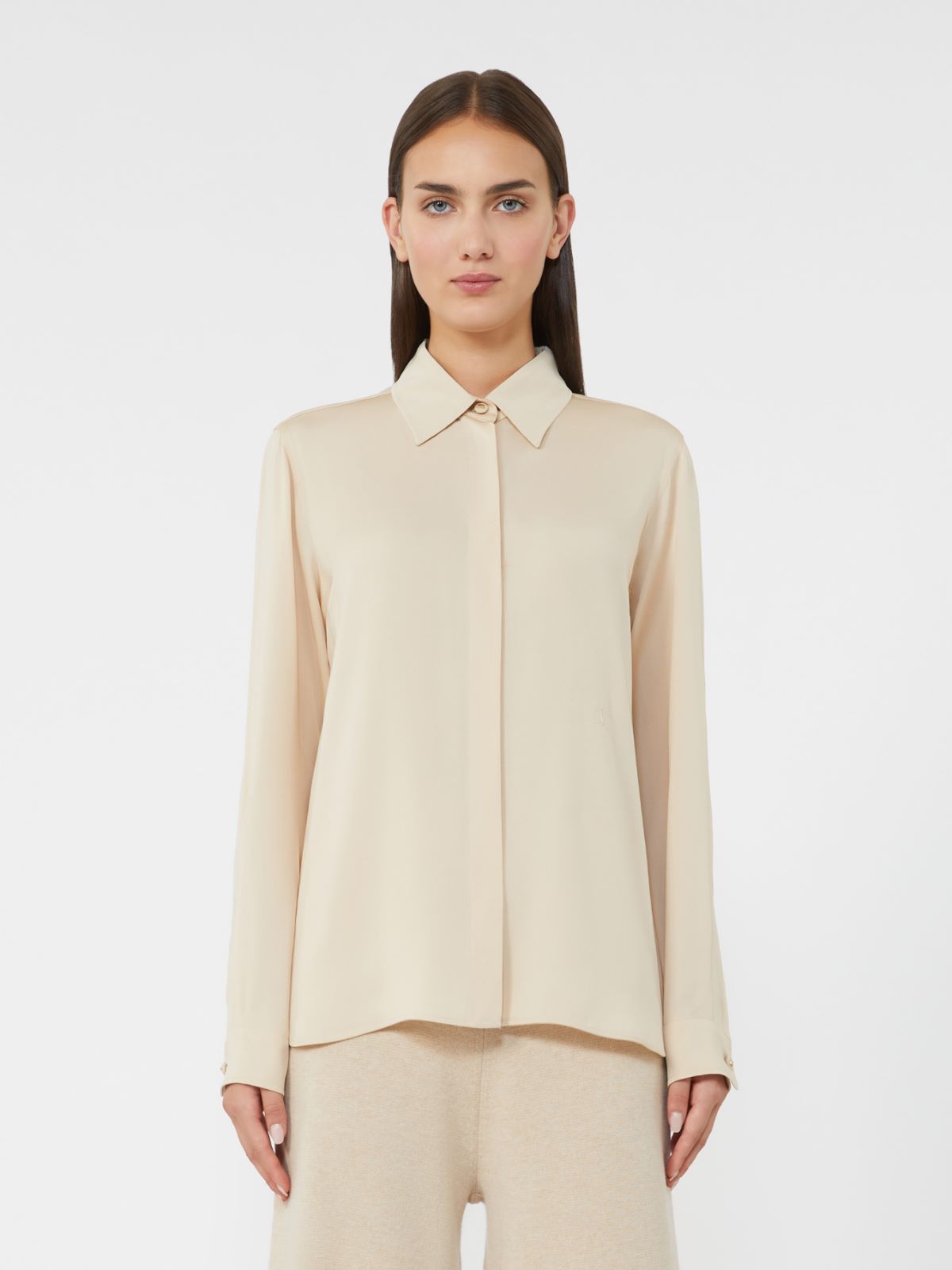 Heavy silk shirt - BEIGE - Max Mara - 2