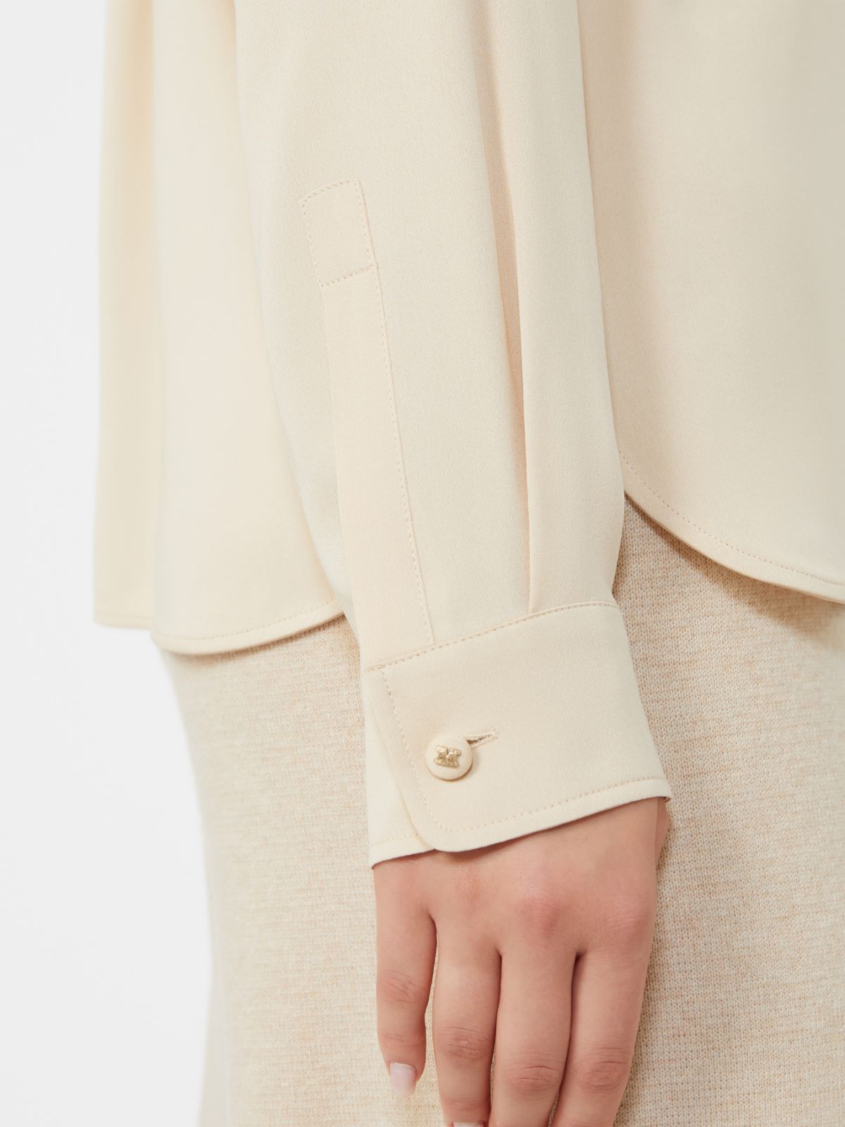 Heavy silk shirt - BEIGE - Max Mara - 4