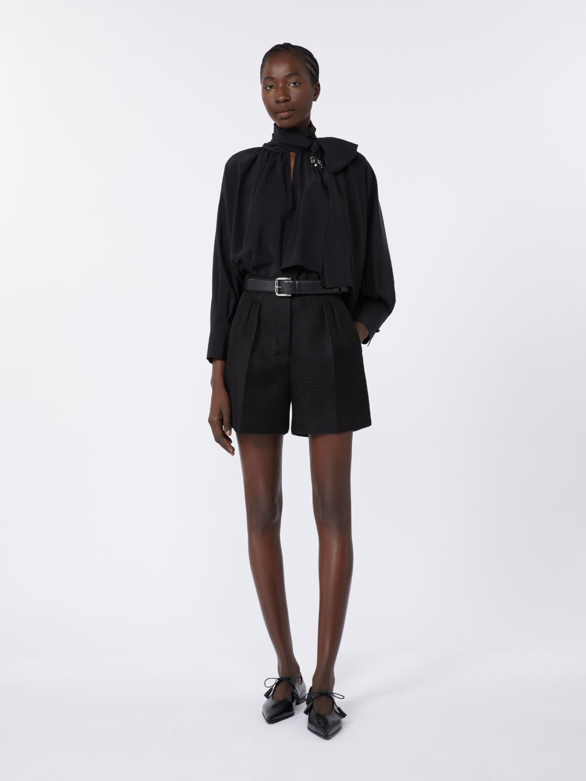 Loose, pure silk blouse - BLACK - Max Mara - 10