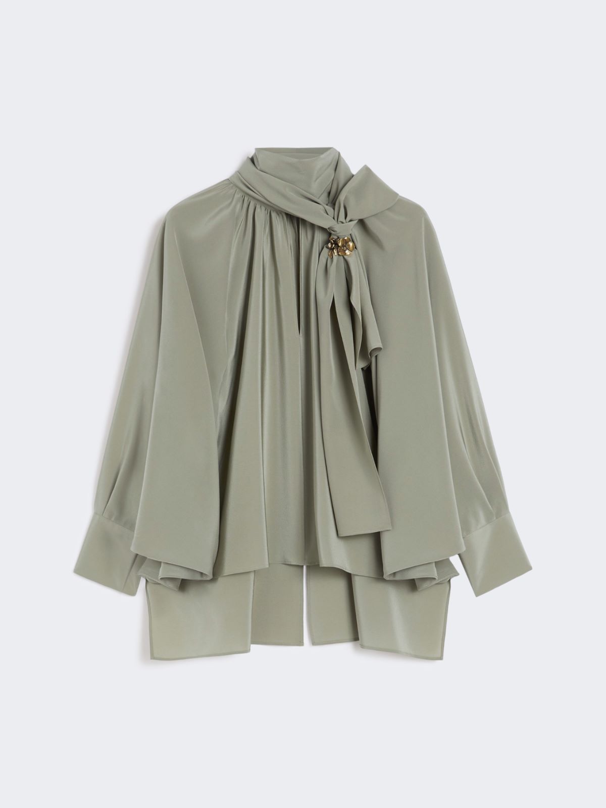 Loose, pure silk blouse - SAGE GREEN - Max Mara - 10