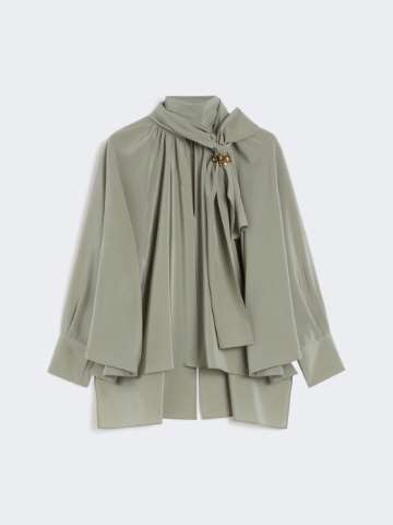 【送料&関税込】Max Mara Cashmere Green Cotton Blend Zirlo B Green blouse | Max Mara