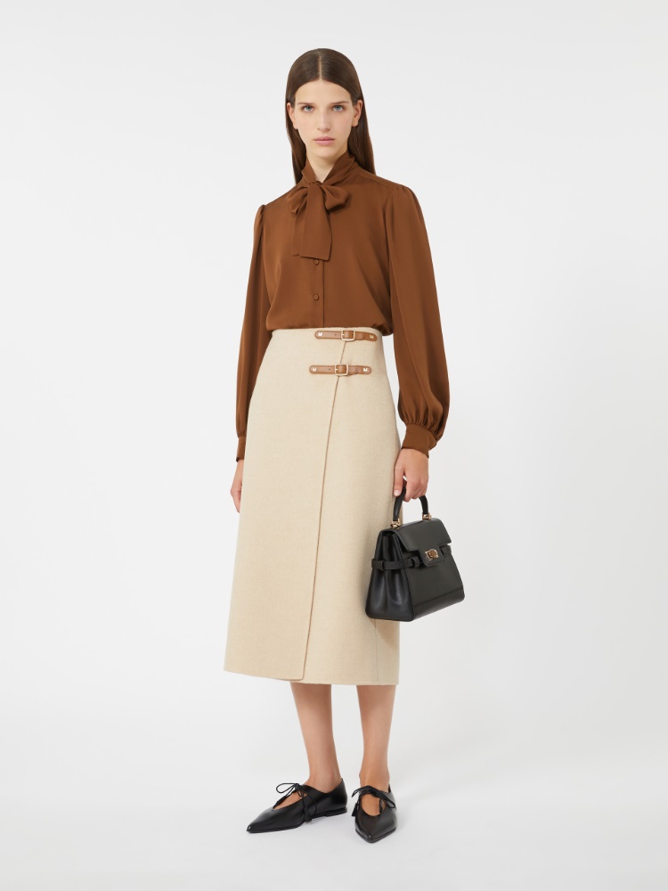 Silk charmeuse shirt - TOBACCO - Max Mara
