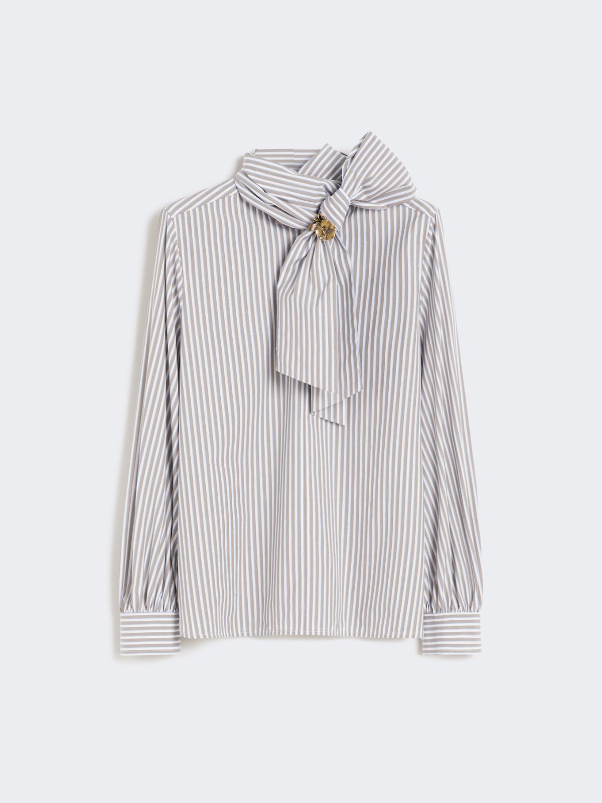 Striped cotton blouse - HAZELNUT BROWN - Max Mara - 10