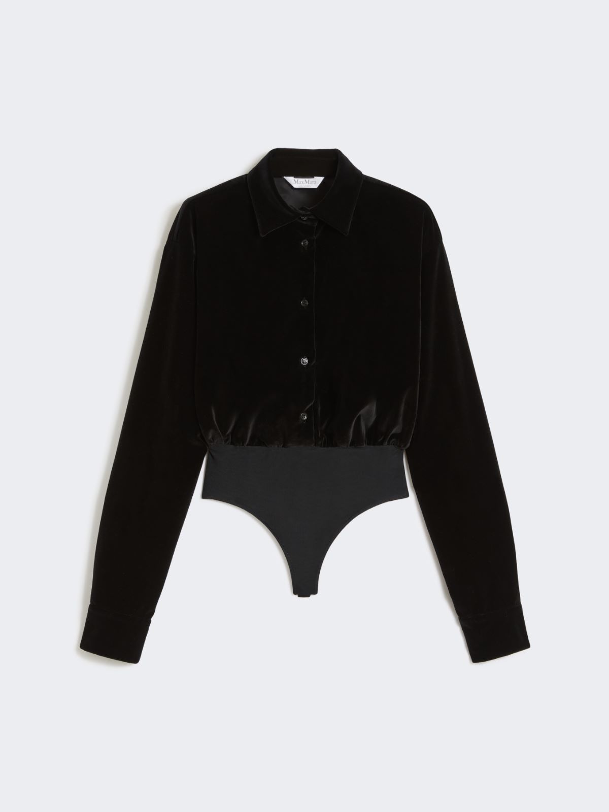 Smooth velvet bodysuit shirt - BLACK - Max Mara - 8