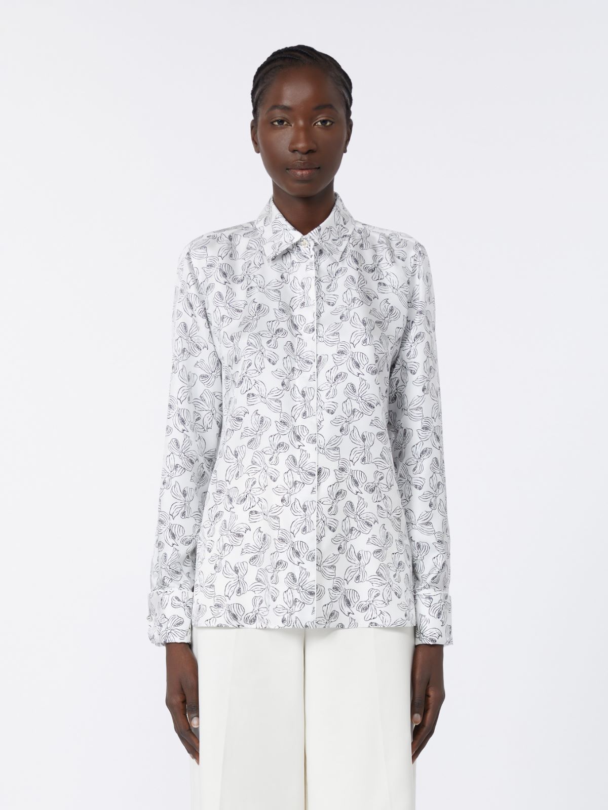 로데시아 실크 셔츠 - WHITE BLACK - Max Mara - 2
