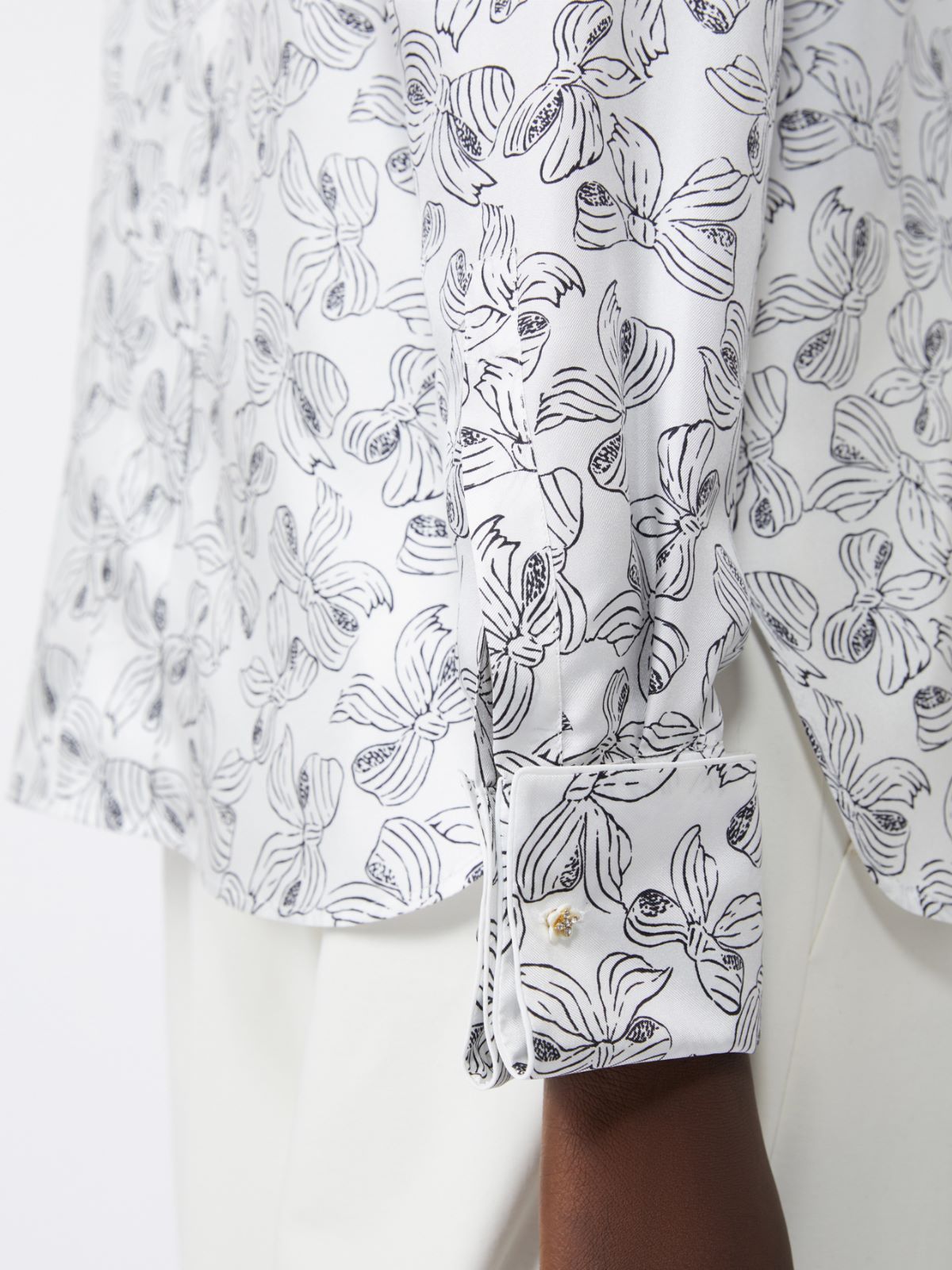 로데시아 실크 셔츠 - WHITE BLACK - Max Mara - 5