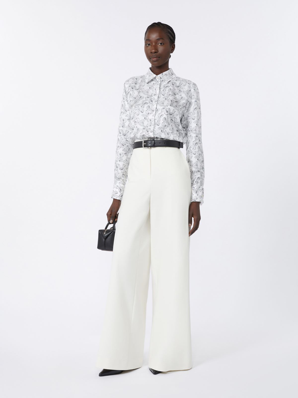 로데시아 실크 셔츠 - WHITE BLACK - Max Mara