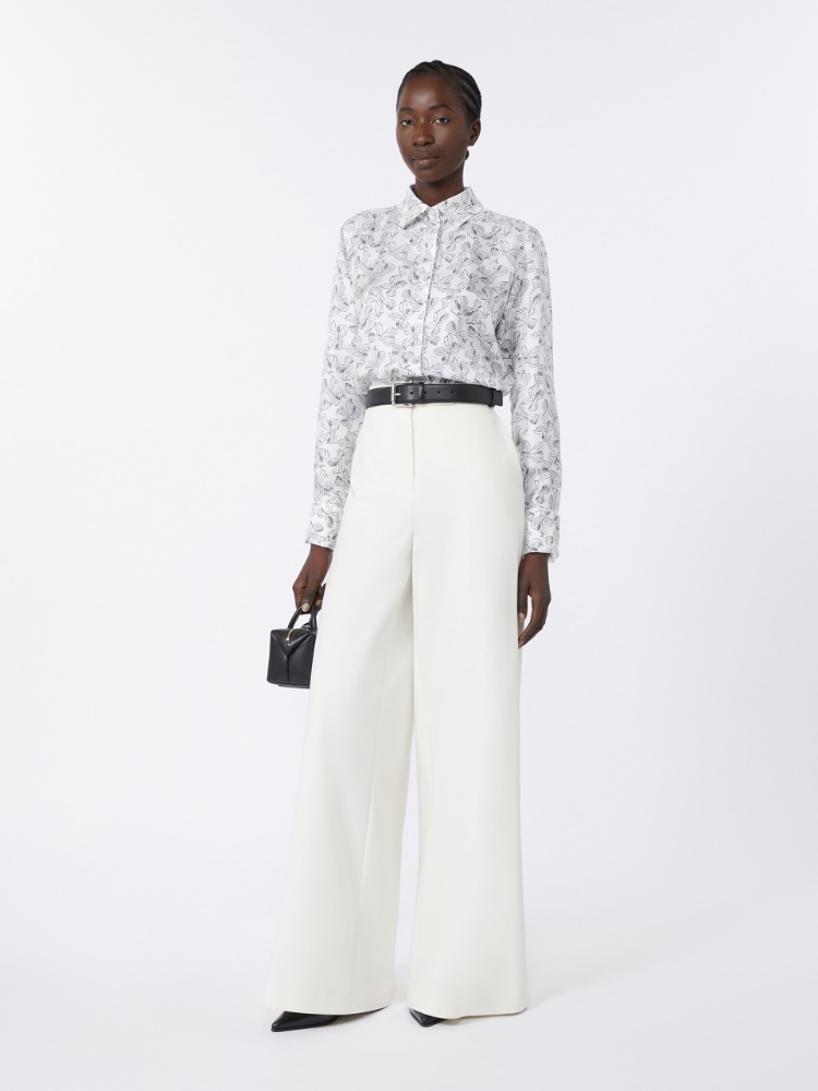 로데시아 실크 셔츠 - WHITE BLACK - Max Mara