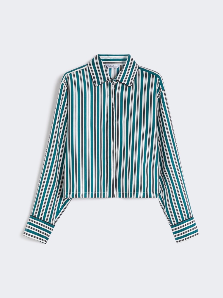 브라마 실크 셔츠 - DARK GREEN - Max Mara